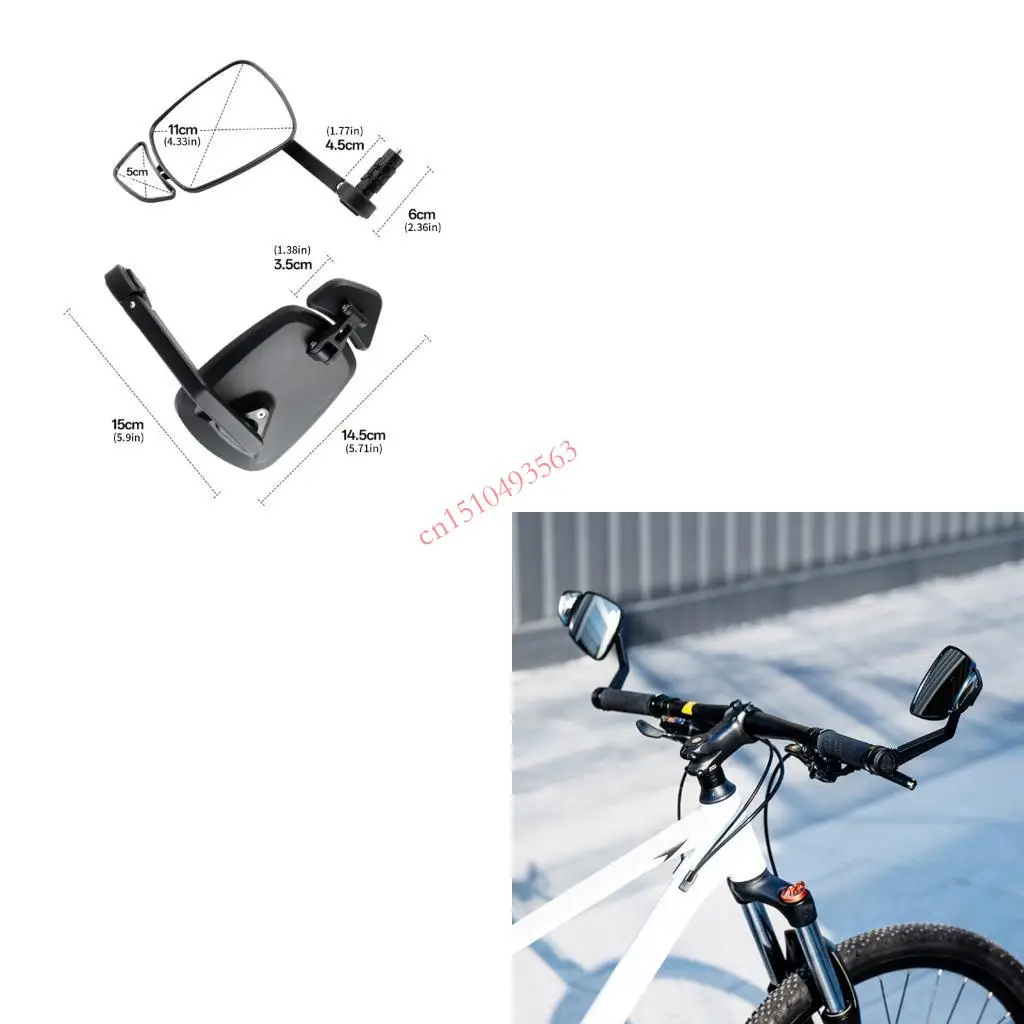 

Durability Plastic Bike Mirror Regulable Viewing Angles Handlebars Rear Mirror 448C