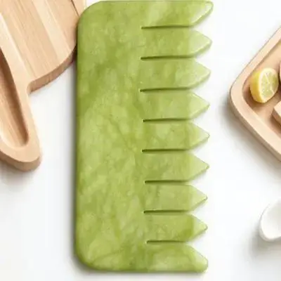 

Jade Massage Comb Ergonomic Durable Head Scalp Massager Smooth Edges Comfortable Practical Scraping Massage Tool for Hair Care