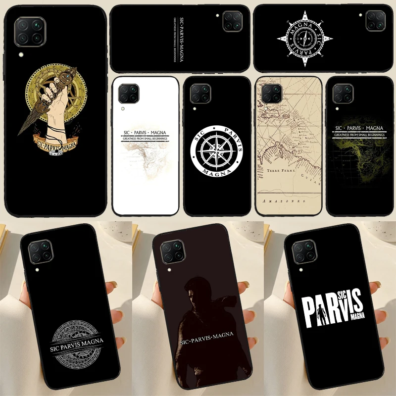 Sic Parvis Magna Uncharted Case para Huawei Honor X8 X7a X8a X9a 50 70 90 Magic5 Lite P20 P40 P60 P30 Pro Nova 9 Cover