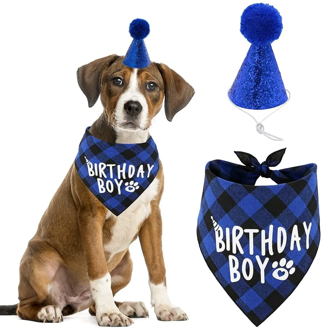 Dog Birthday Party Decoration Set Pet Triangle Scarf Cute Hat Bow Tie Collar Dog Accessory Birthday Decoration Supplies