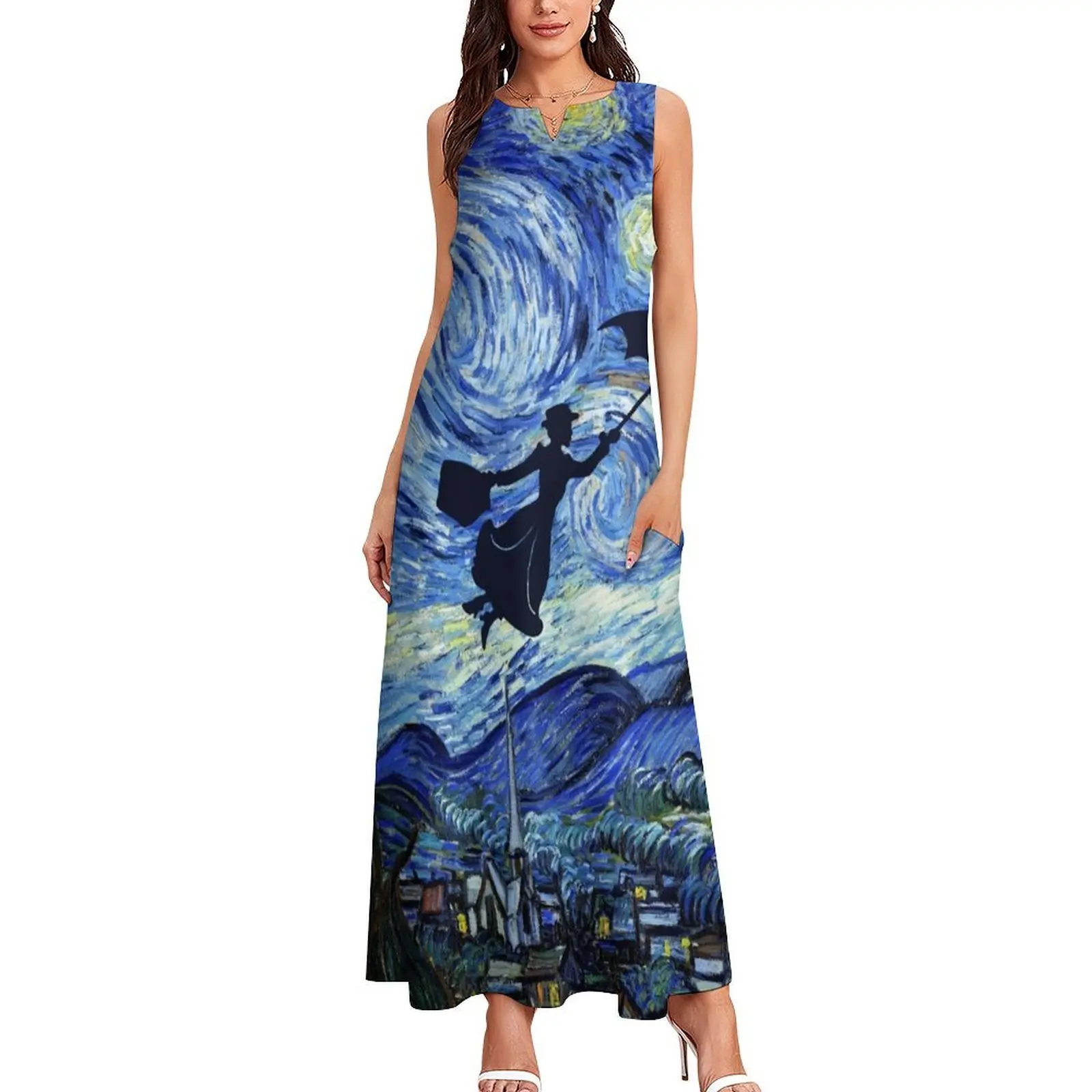 Mary Poppins Starry Night Long Dress Dress for girls summer clothes long dress women