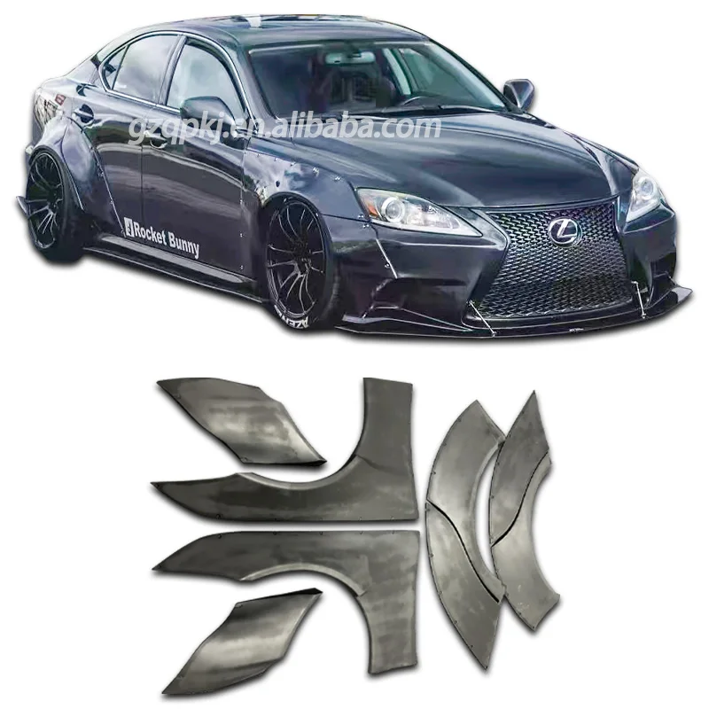 for 2006-2012 Lexus is250 is300 Rocket bunny wide fender  body wheel eyebrow     kit spoiler