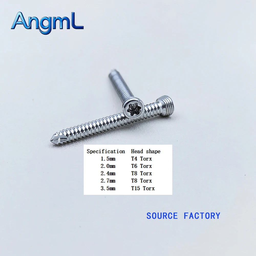 10pcs Stainless Steel Locking Screw for Veterinary, Pet Implant, Pet Orthopedic Surgical Consumables, Pet Supplies