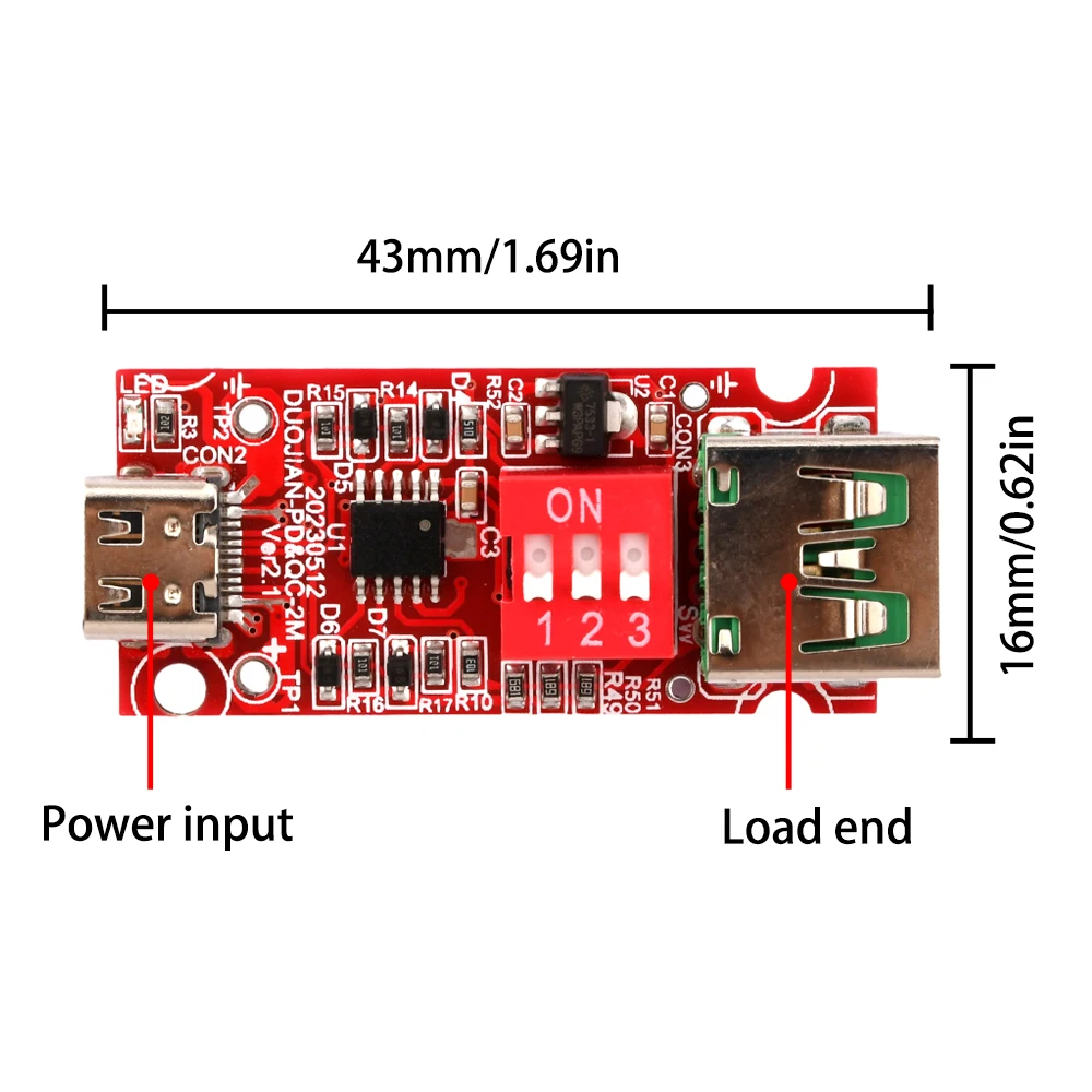 Typ C USB-C PD2.0 3.0 QC 2.0 3.0 do wabika szybkiego ładowania moduł detektora wyzwalacza 20V/5A pięciobiegowa moc przełączania