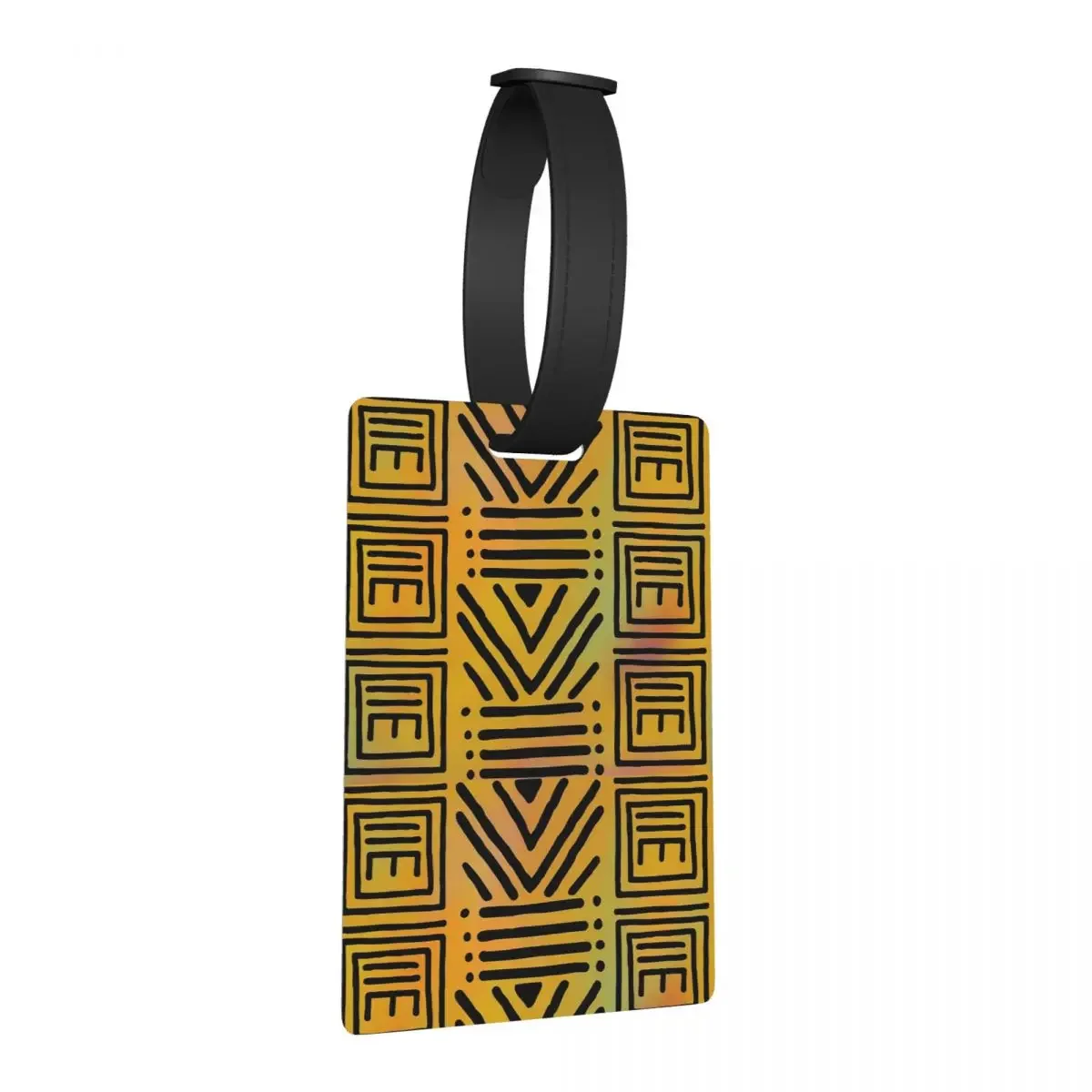 

African Bogolan Colorful Rainbow Pattern Luggage Tags Suitcase Travel Fashion Baggage Boarding Tag Label Holder ID Name Address