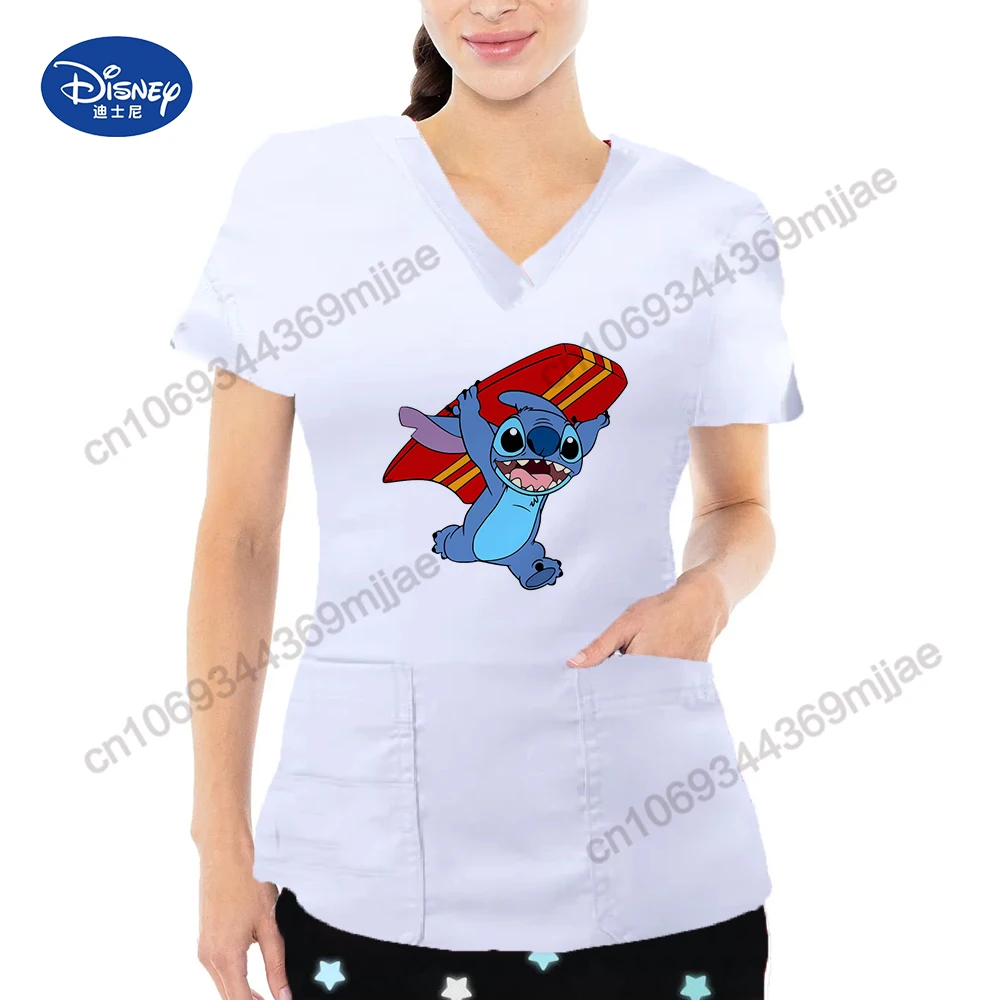 V-neck Cheap Women's Clothing and Free Shipping Offers Pocket Anime T-shirt Cartoon Women's Oversize T-shirt Short Sleeves Tops