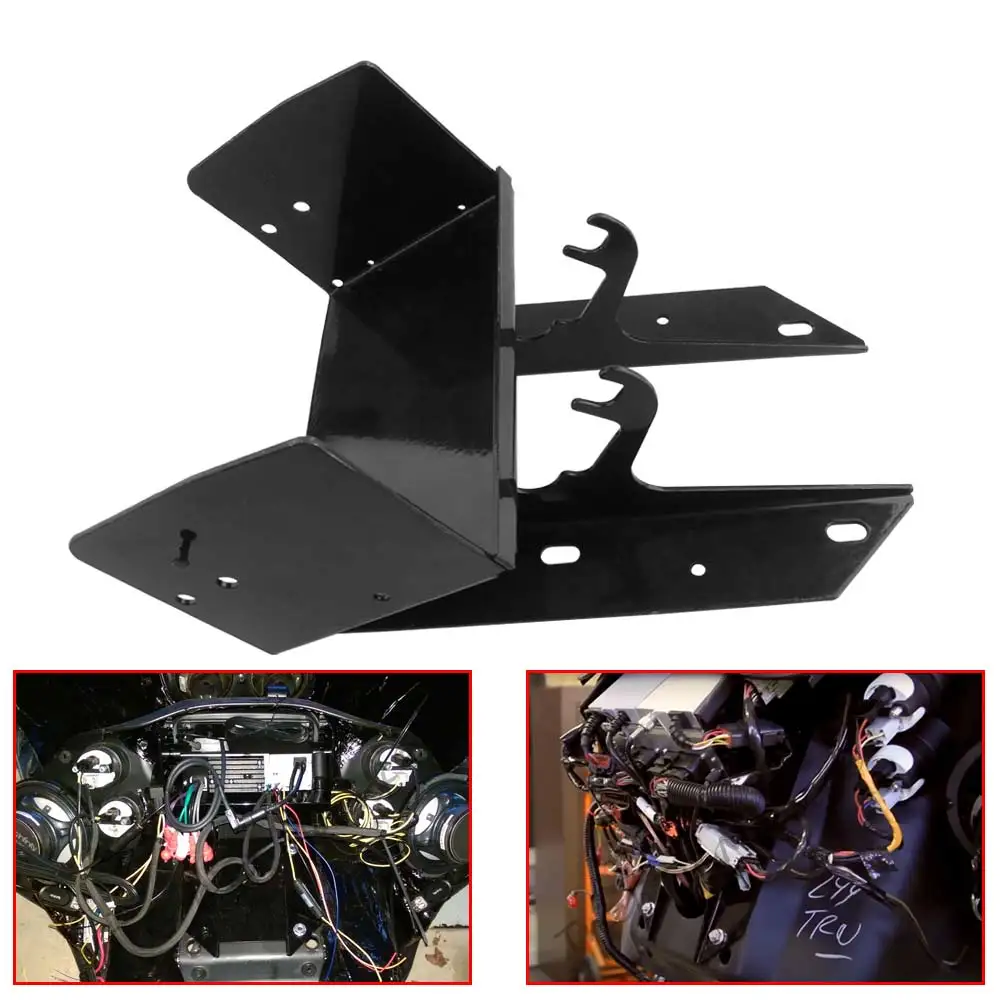 

For Harley Touring Road Glide FLTR 1998-2013 Moto Front Fairing Radio Mount Bracket Holder Steel Motorcycle Accessories