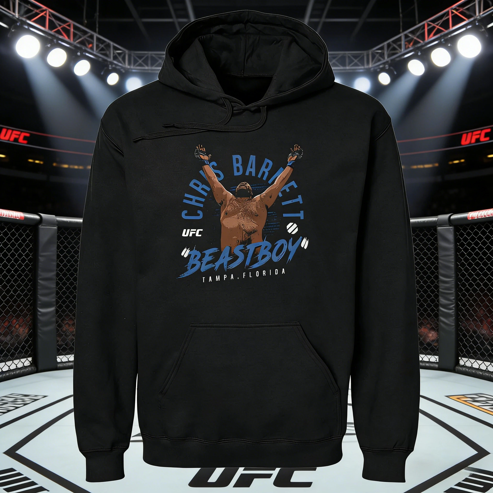 

Осень/зима 2026, UFC Chris Barnett, боевая толстовка с рисунком, женская модная свободная повседневная хлопковая теплая толстовка, пальто унисекс