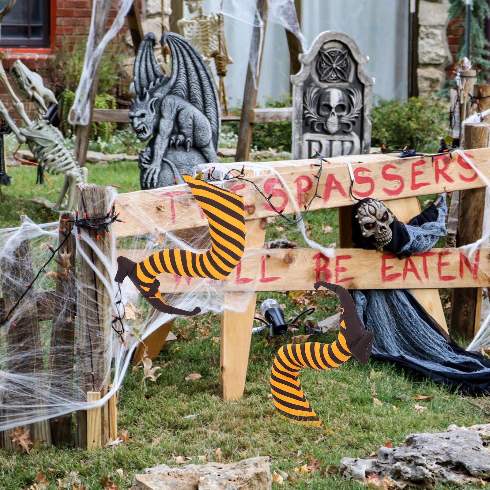 

Party Decoration Decoration Outdoor Garden Yard Yard Adornment Lawn Party Decorations Witch Legs Scarecrow Props