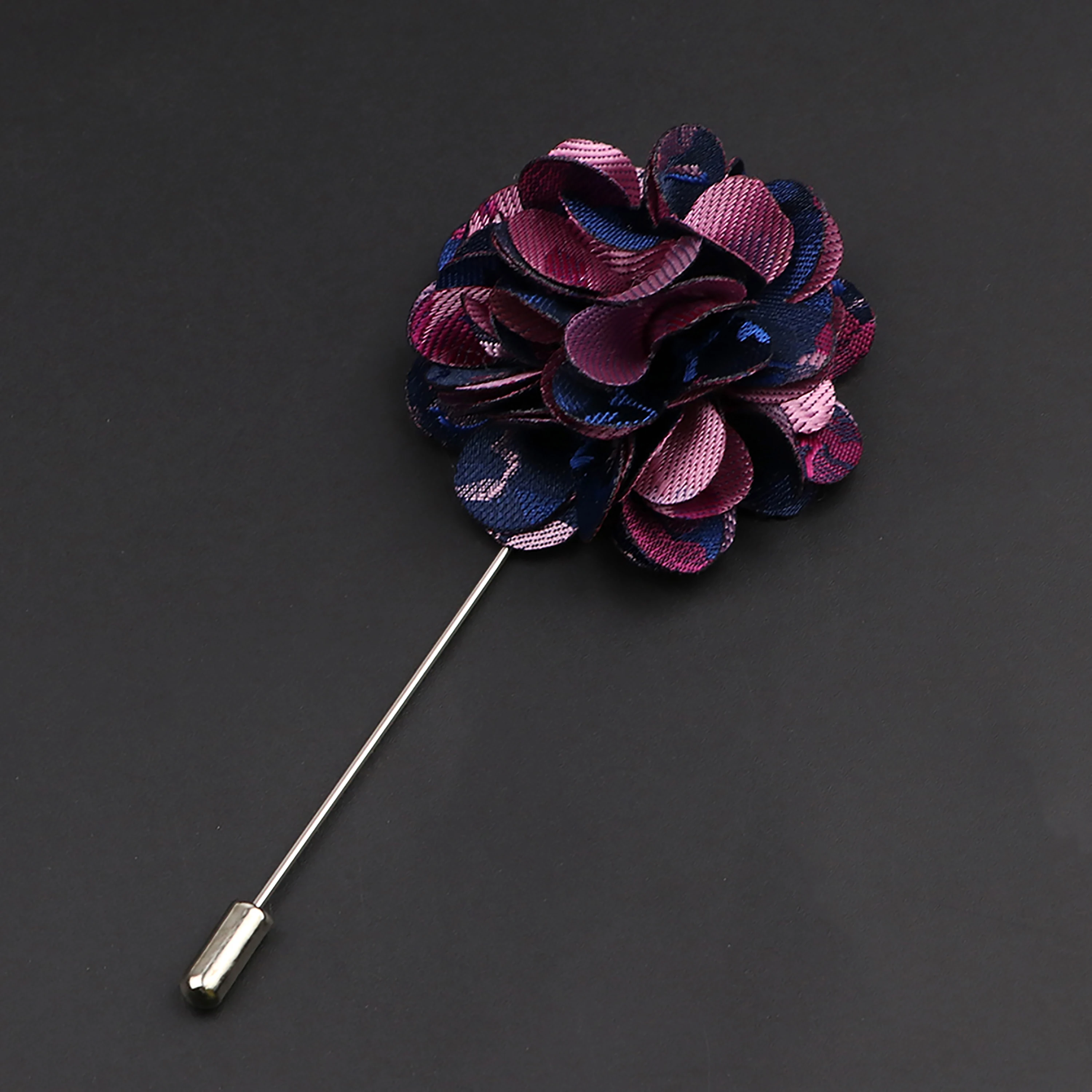 Men\'s Handmade Fabric Brooches Rose Floral Lapel Pin Matching Suit Shirt Clothes Accessory Fit Wedding Party Bussiness Gift