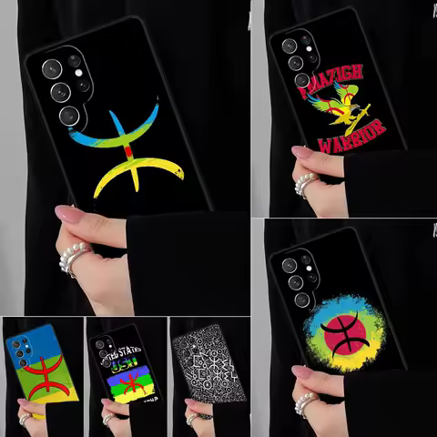 Amazigh Flag Phone Case For Samsung Galaxy S25 S24FE S23 S22 S21FE S20 S10 Plus Ultra Note20 10Pro Soft Black Cover