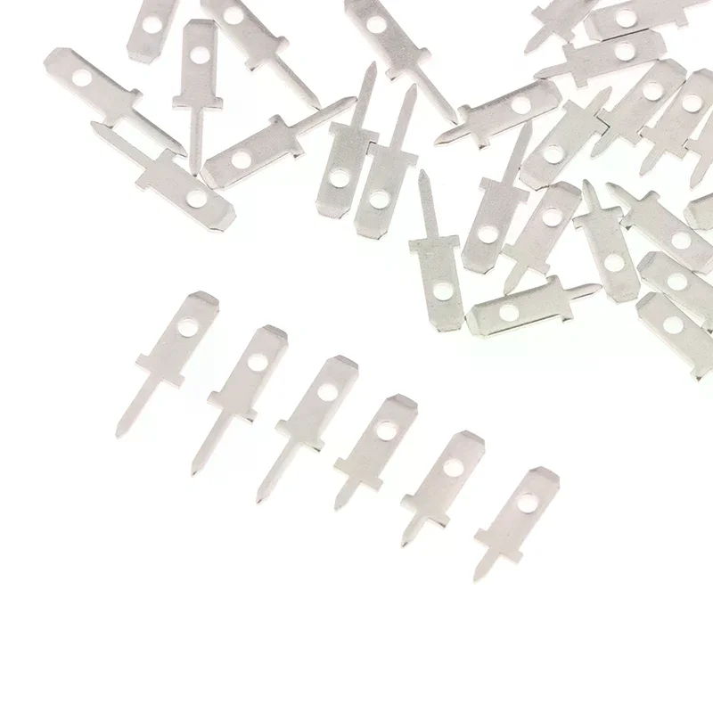 Save on 50pcs 2.8mm Insert Plugs - One-Leg Solder Lug - 0.8mm Thick PCB Welding Sheet - Spring Terminal