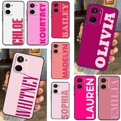 Pink Personalized Custom Name Monogram For Realme 10 8 9 Pro Plus C11 C15 C30 C31 C33 C35 C55 C21Y C25Y GT Neo 5 2 3 3T GT3 Case