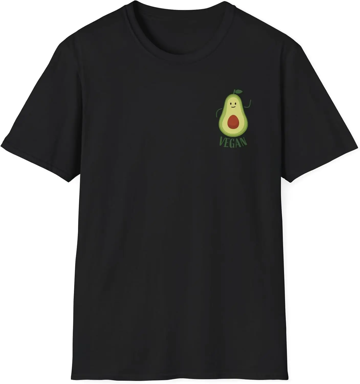 Avacado Vegan Tshirt Unisex, Casual, Avacado Lovers (US, Alpha, Large, Regular, Long, Black)