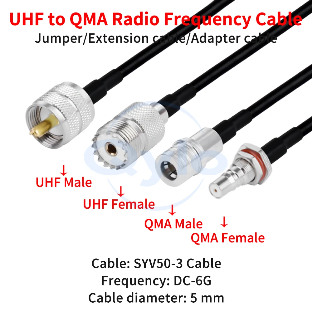 

Переходник UHF к QMA «папа/гнездо» SYV50-3 Адаптер коаксиального кабеля UHF к QMA Коаксиальный кабель (1 шт.)