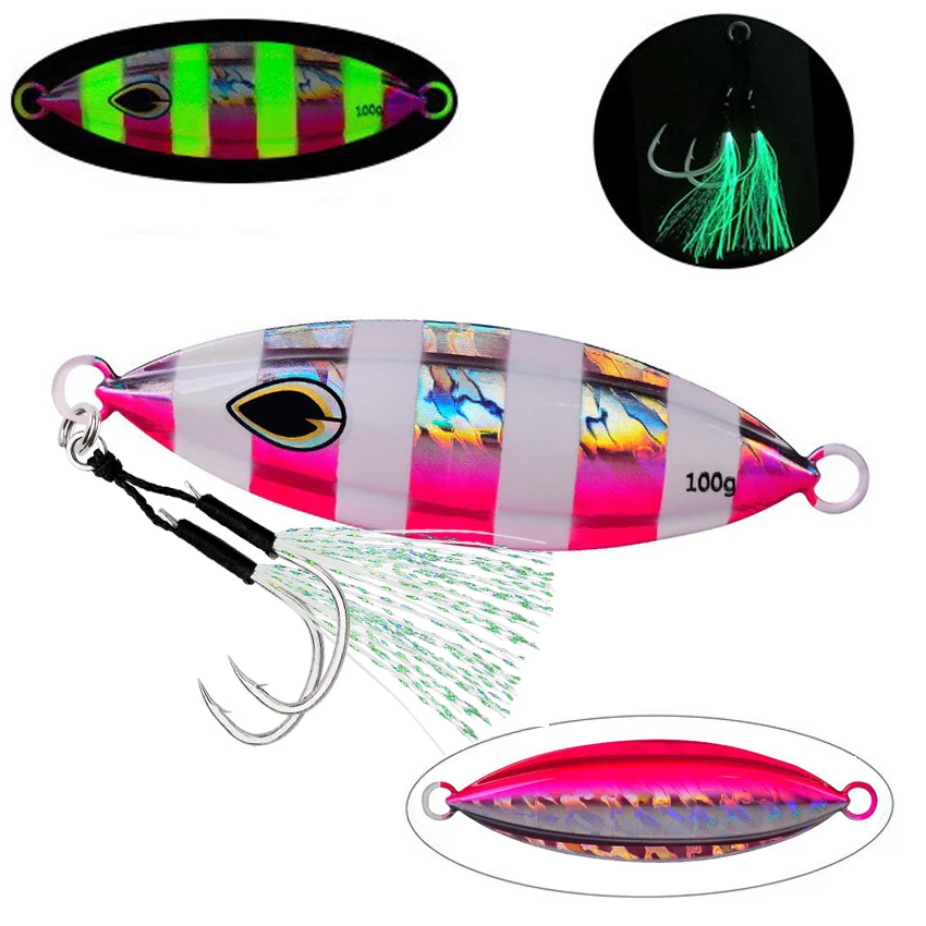 1PC Langsam Jig 40g 60g 80g 100g Angeln Locken Casting Jigging Köder Löffel Metall Fisch salzwasser Künstliche Harten Köder Tackle