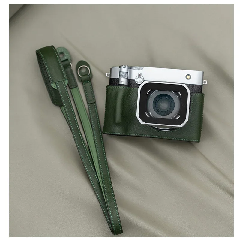 Geniune Real Leather Camera Case Half Bag Body for Fujifilm GFX100RF Body Protective Camera Battery Openning Half Body Cover