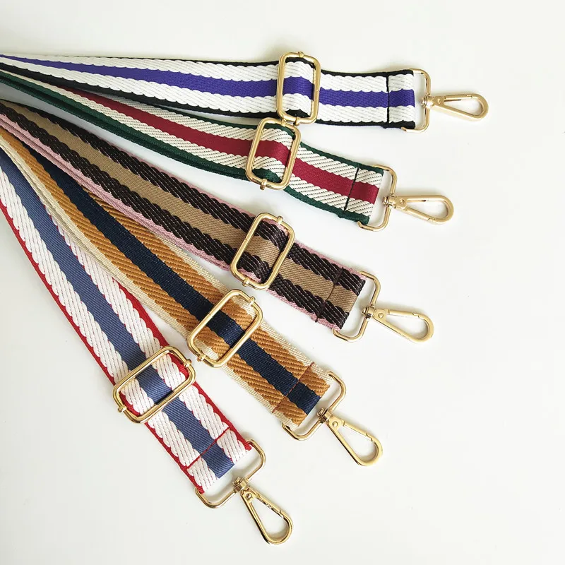 IGNICASE New Bag Strap Accessories Color Striped Shoulder Strap One Shoulder Oblique Span Adjustable Extended Versatile Strap