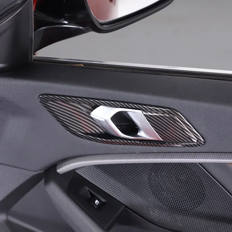 

For BMW 1 Series 2 Series F40 F44 2020-2024 ABS Carbon Fiber/Black Car Inner Handle Decorative Frame Sticker Car Accessories