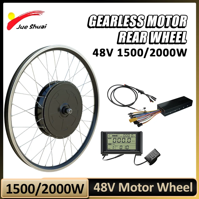 48V 1500/2000W Electric Bike Conversion Kit 26''27.5''28''29''700C E-Bicycle Drive Wheel SW900 LCD Display Brushless Motor Wheel