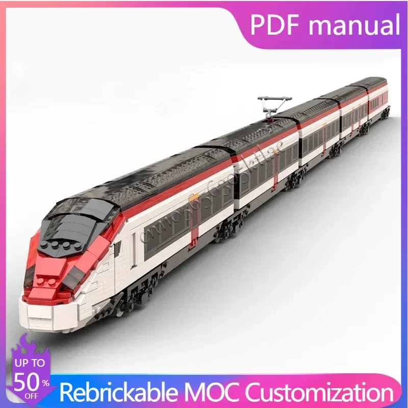 

New 4040 pcs Moc High tech City Train RABe 501 Giruno Building Blocks Bricks DIY Train Track for Adults Kids Popular presents