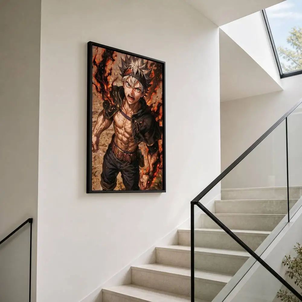 B-Black Clover Asta Waterproof Self-Adhesive Wall Poster for Bedroom Living Room Home Decor view 3