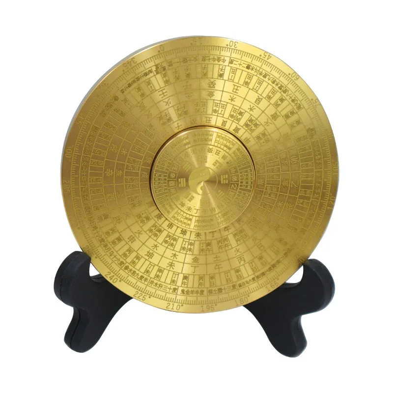 Solid Brass Rotatable Feng Shui Compass Bagua Fidget Spinner Stress Relief Toy for Home Collection Holiday Gifts