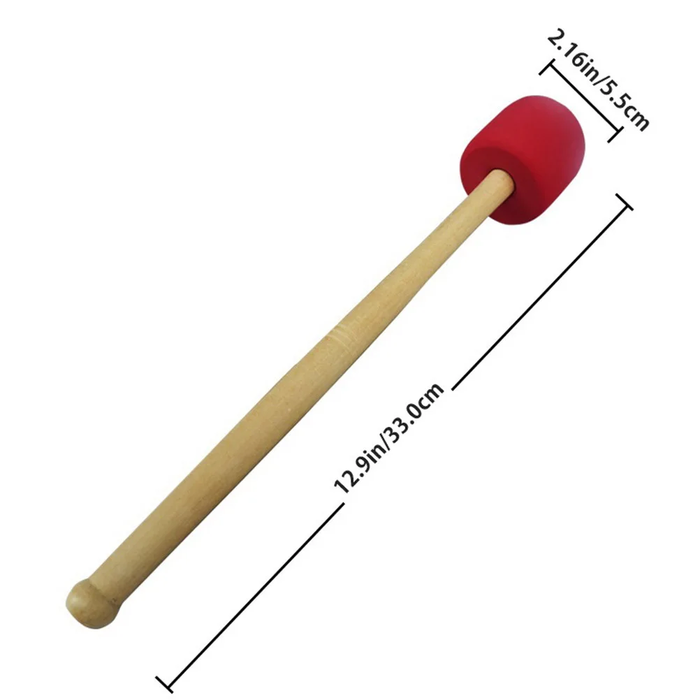 

1Pcs Big Drum Hammer for Bass Drum Wood Handle Non Slip Portable Thick Rubber Padding Amplified Volume Drumstick