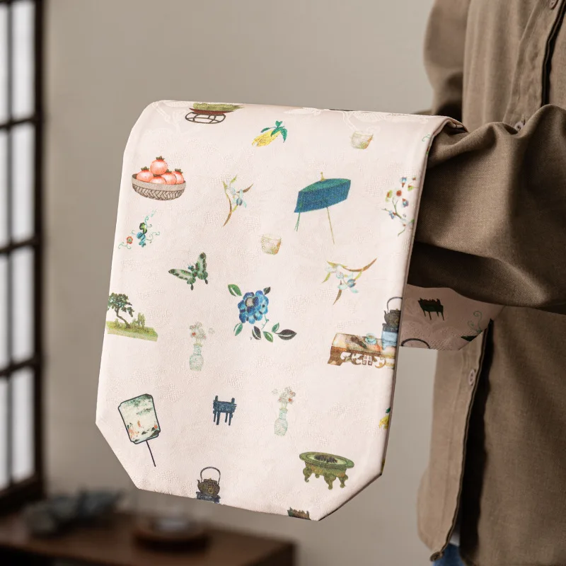 Double-sided Dry Brewing Table Pot Bearing Pad Light Luxury Fragrant Cloud Yarn Tea Party Table Mat Tablecloth Tea Towel