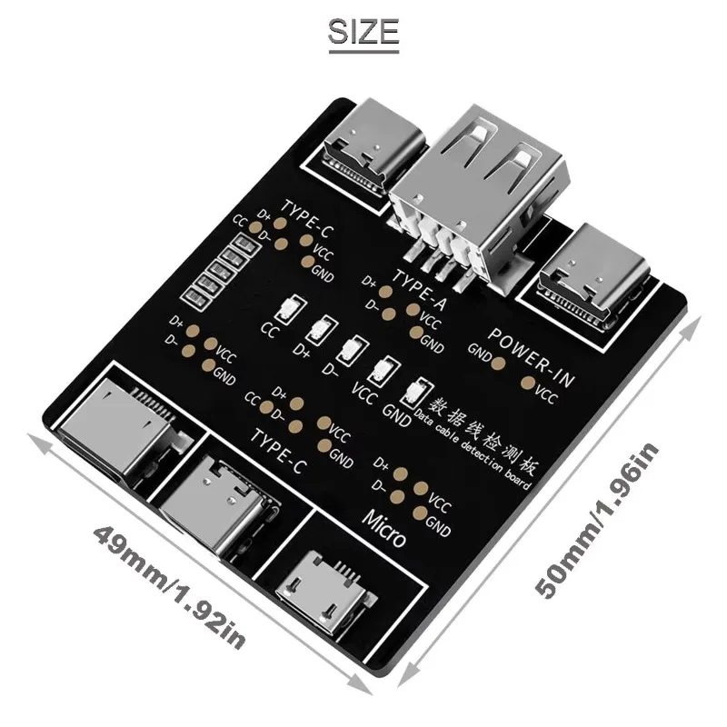 1/2/3Pcs DT3 USB Tester Data Cable Detection Board for iOS Android Micro Type-C Short Circuit on-Off Switching Test Board Tool view 6