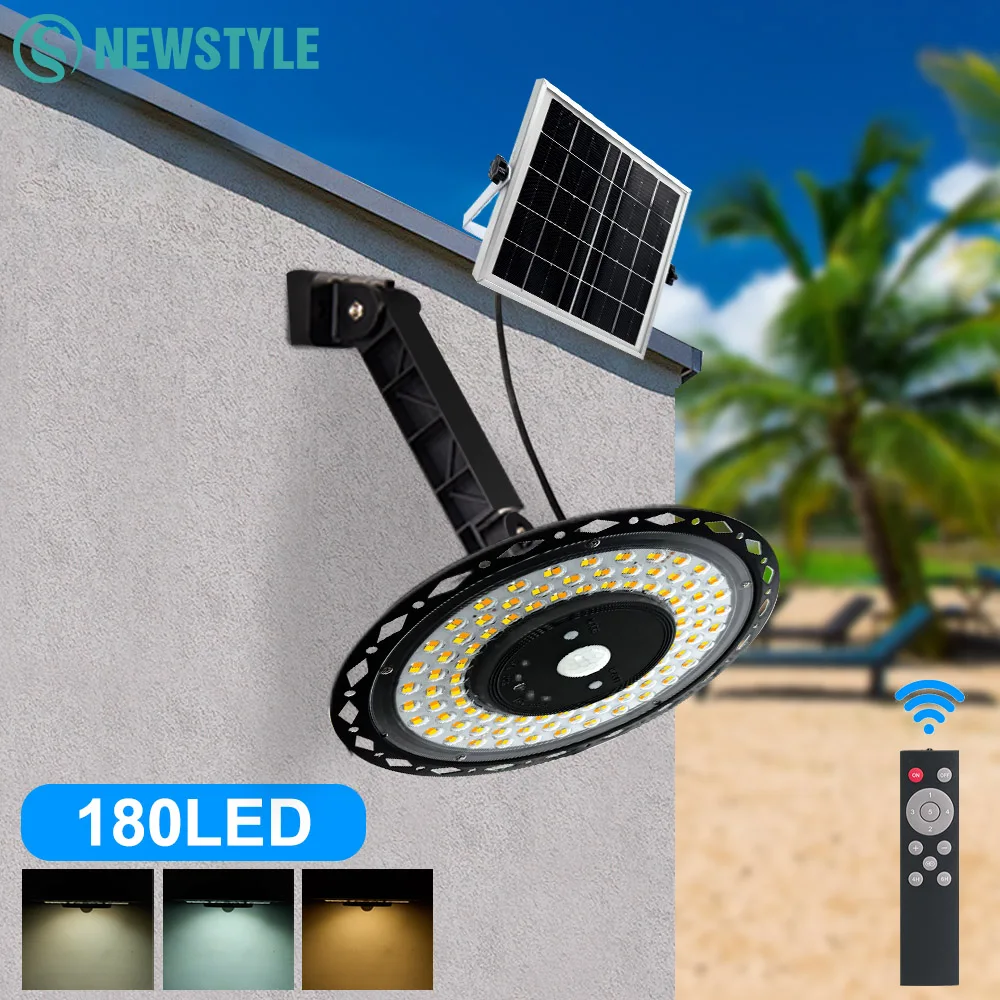 

180LED Solar Shed Lights 5 Lighting Modes IP65 Waterproof Motion Sensor Auto Charge Solar Light with Remote for Indoor Outdoor