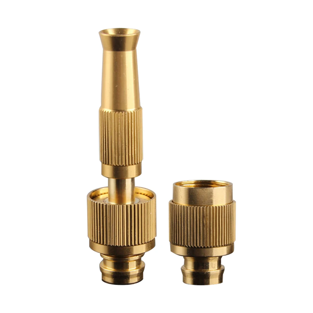 Spray Nozzle Copper Plating High Pressure Direct Spray Sprinkler Garden Hose Fittings for Car Cleaning Flower Grass Watering