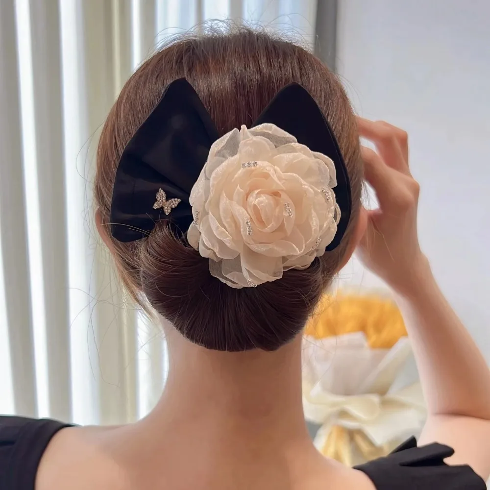 Magic Braider Bow Clip Fashion Camellia Flower Twist Maker Hair Accessories Tool Y2K Roller Hair Curler