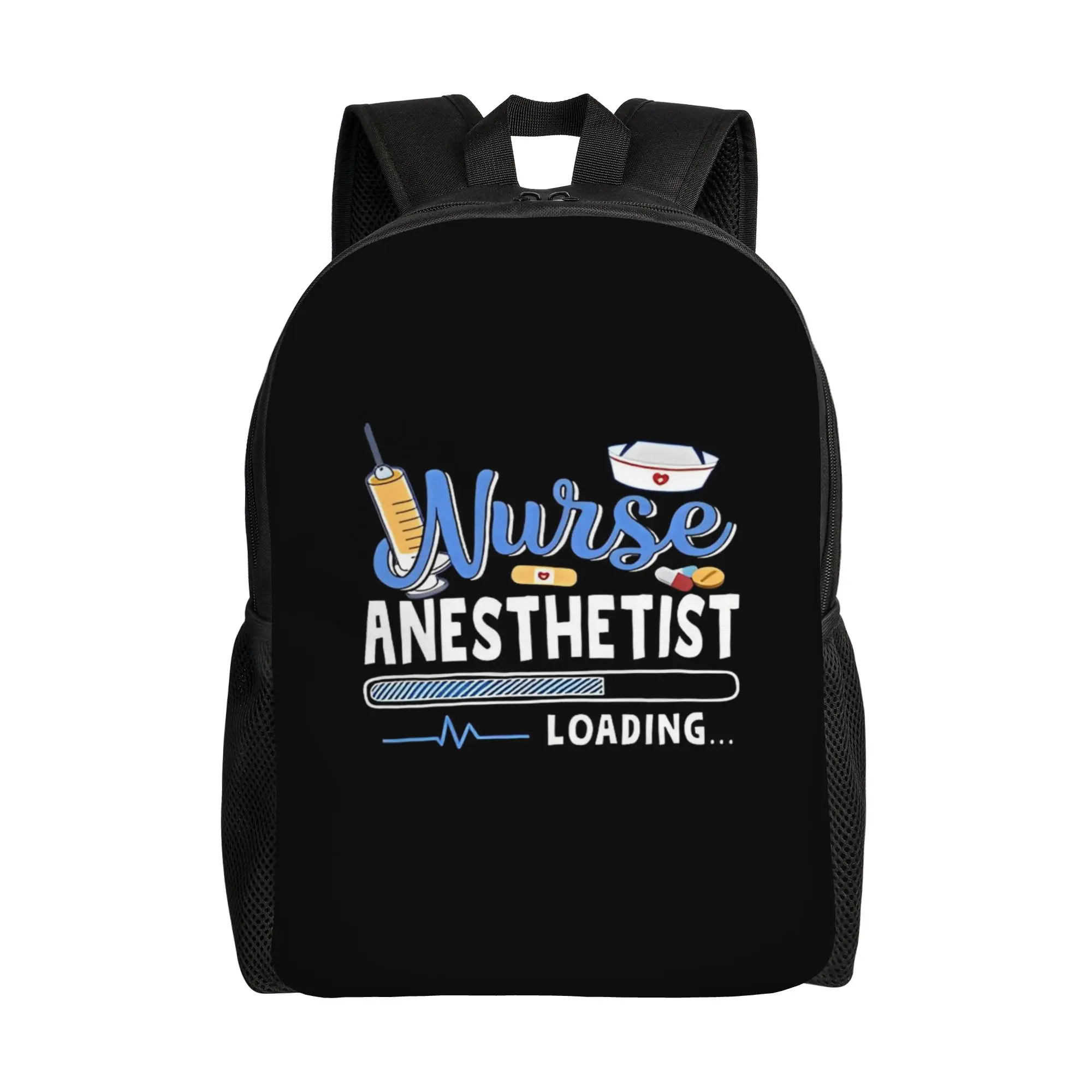 Back to school season Portable Funny Nurse Anesthetist Loading Quote Cool CRNA Graduation Rucksack  Couple Backpack