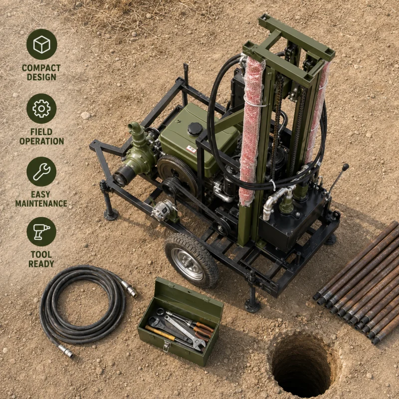 Compact Trailer Borehole Drilling Rig For Groundwater Exploration With Strong Drilling Power Professional Factory Supply