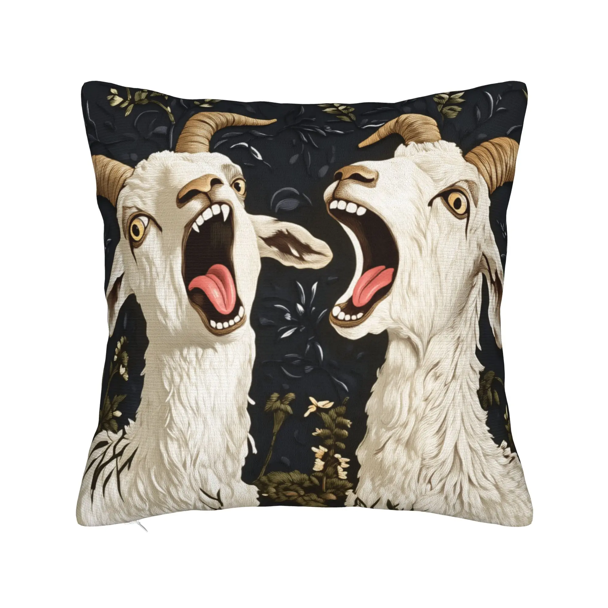 Spooky Goat Face Pillow Case  Kawaii Pillow Cover Comfy Pillowcases For Couch Sofa Bedroom