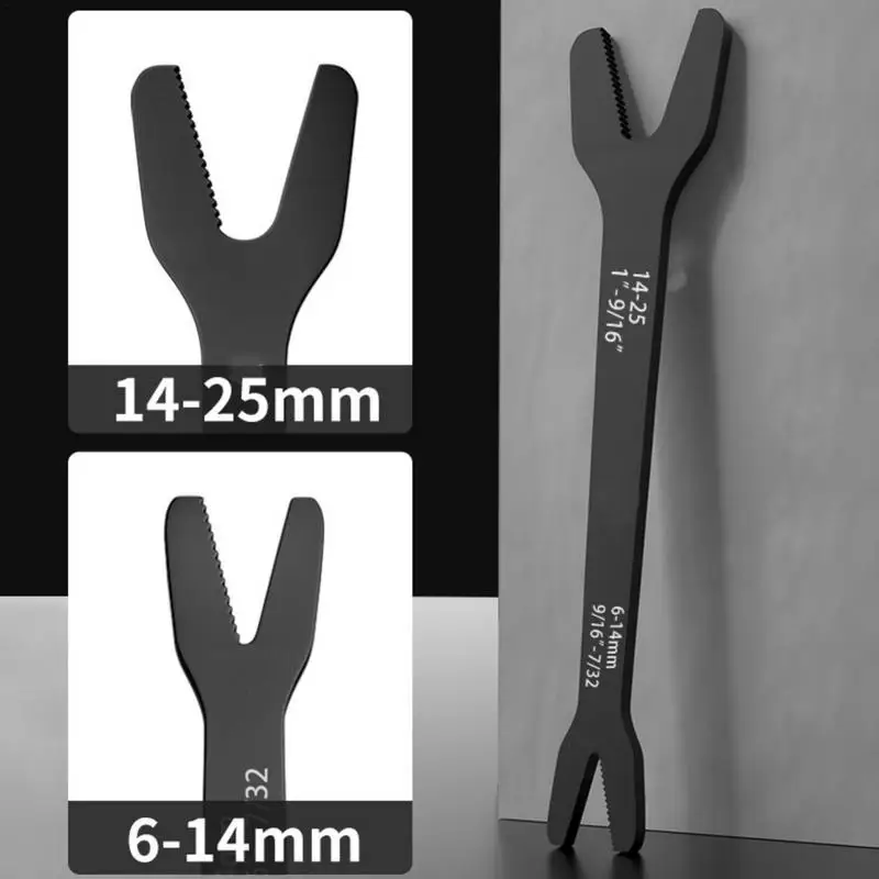 Llave de doble cabeza, llaves de doble punta de Metal, herramientas de reparación en forma de V a prueba de herrumbre, llave negra para mejorar el hogar