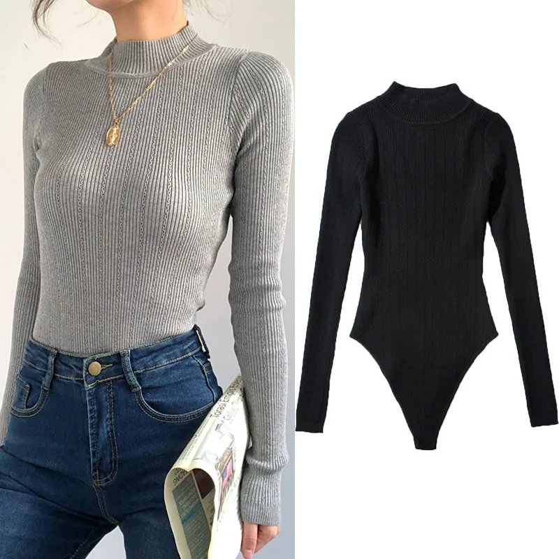 

Осенне-зимний ажурный вязаный свитер с высоким воротником, женская базовая одежда, однотонная, для улицы