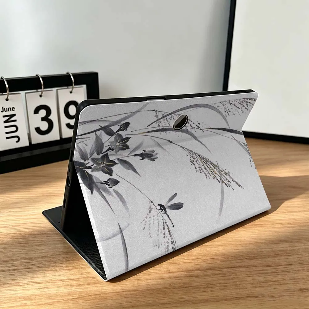 Black Ink Grass Art Gift For OPPO VIVO IQOO OnePlus Realme Infinix Pad Pro 13 12.1 11.61 11.4 11 inch Tablet Case