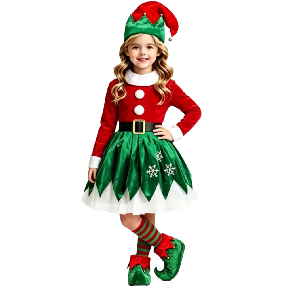 Vestido de terciopelo, disfraz de Papá Noel, disfraz de cosplay, vestido de manga corta con cinturón, conjunto de disfraz de la Señora Claus, capa, chal, disfraces, disfraz de elfo.