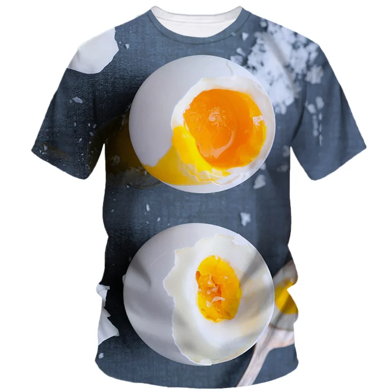 Creative Funny Egg 3d Printed T Shirt Men Summer Short Sleeve Harajuku Casual Loose T-Shirt Fashion Street Comfort Tees Clothing