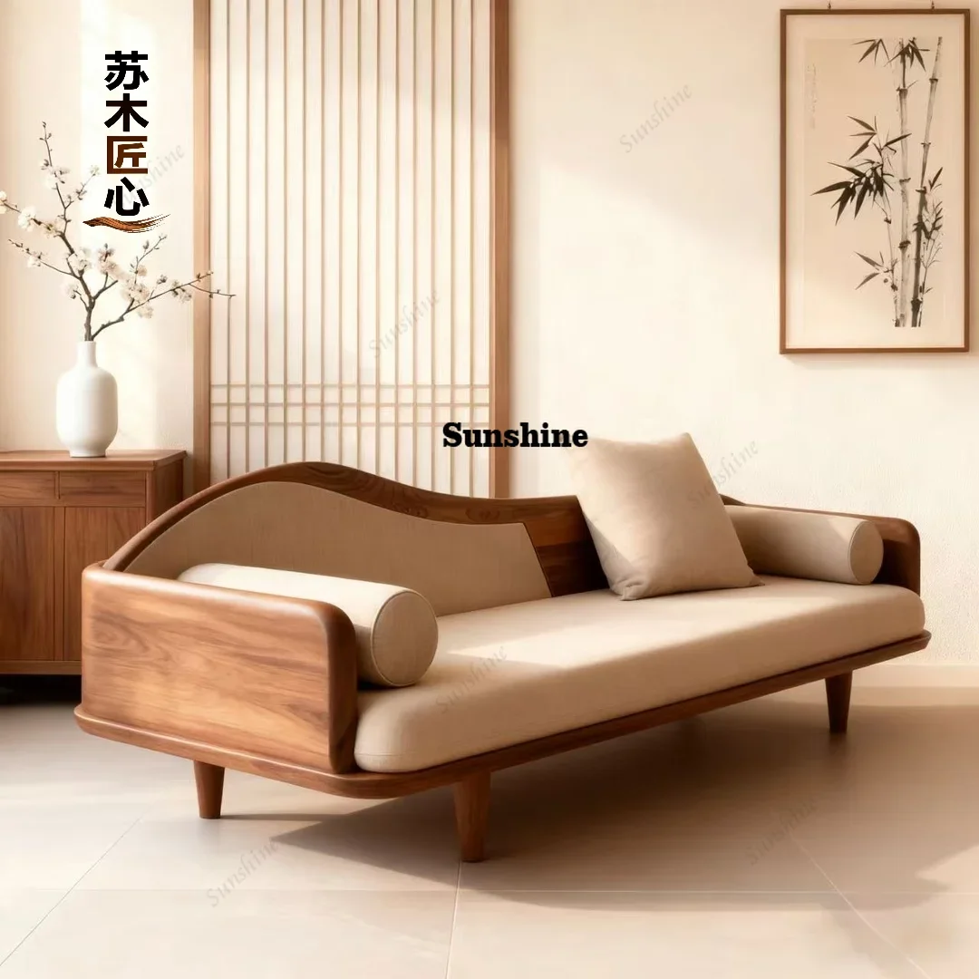 

Song-style North American black walnut sofa classical home solid wood villa small apartment sofa living room aesthetic furniture
