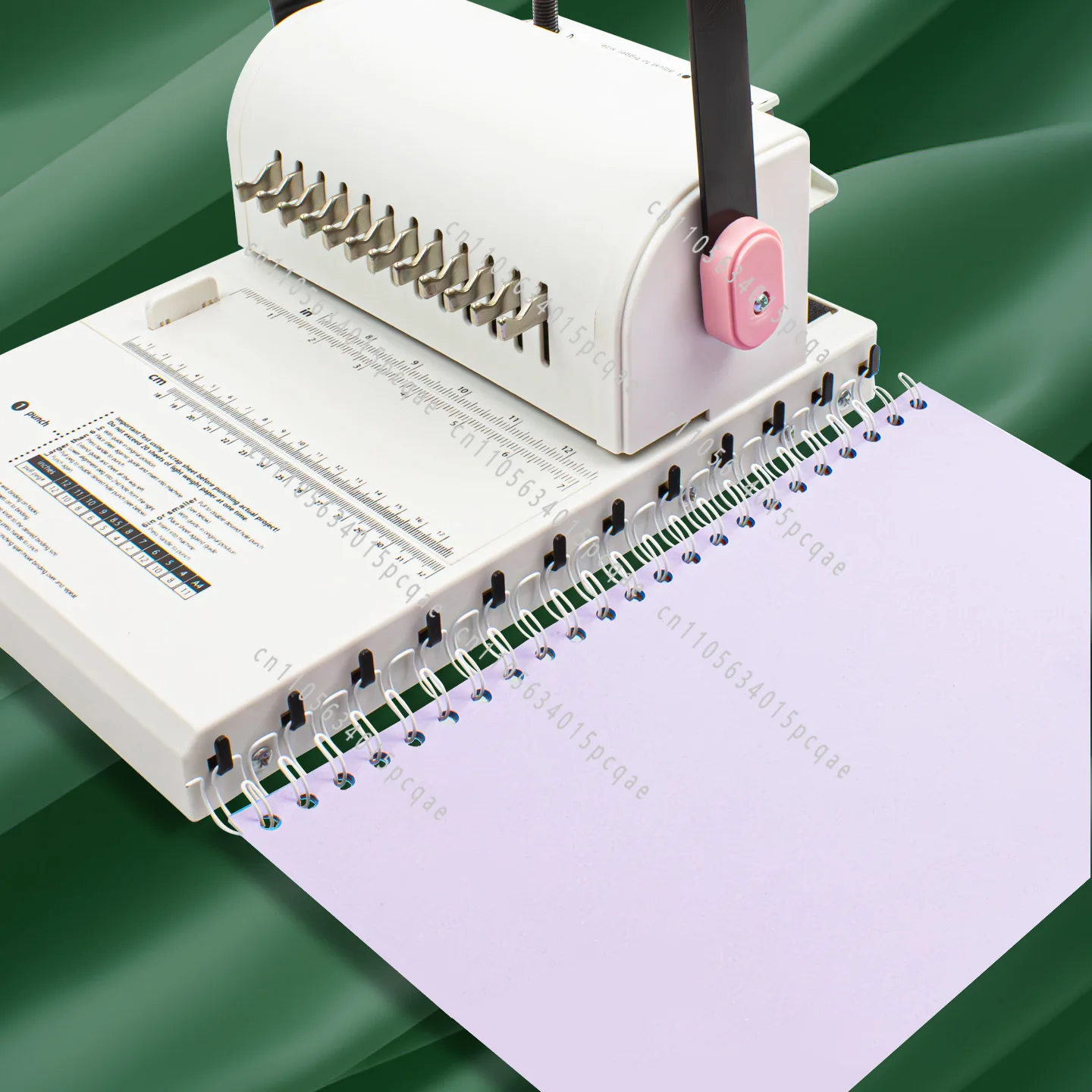 12-Hole Round Hole Punching Tool for Loose-Leaf Document Binding Iron Ring Binding Machine, Double Wire Book Binding Puncher