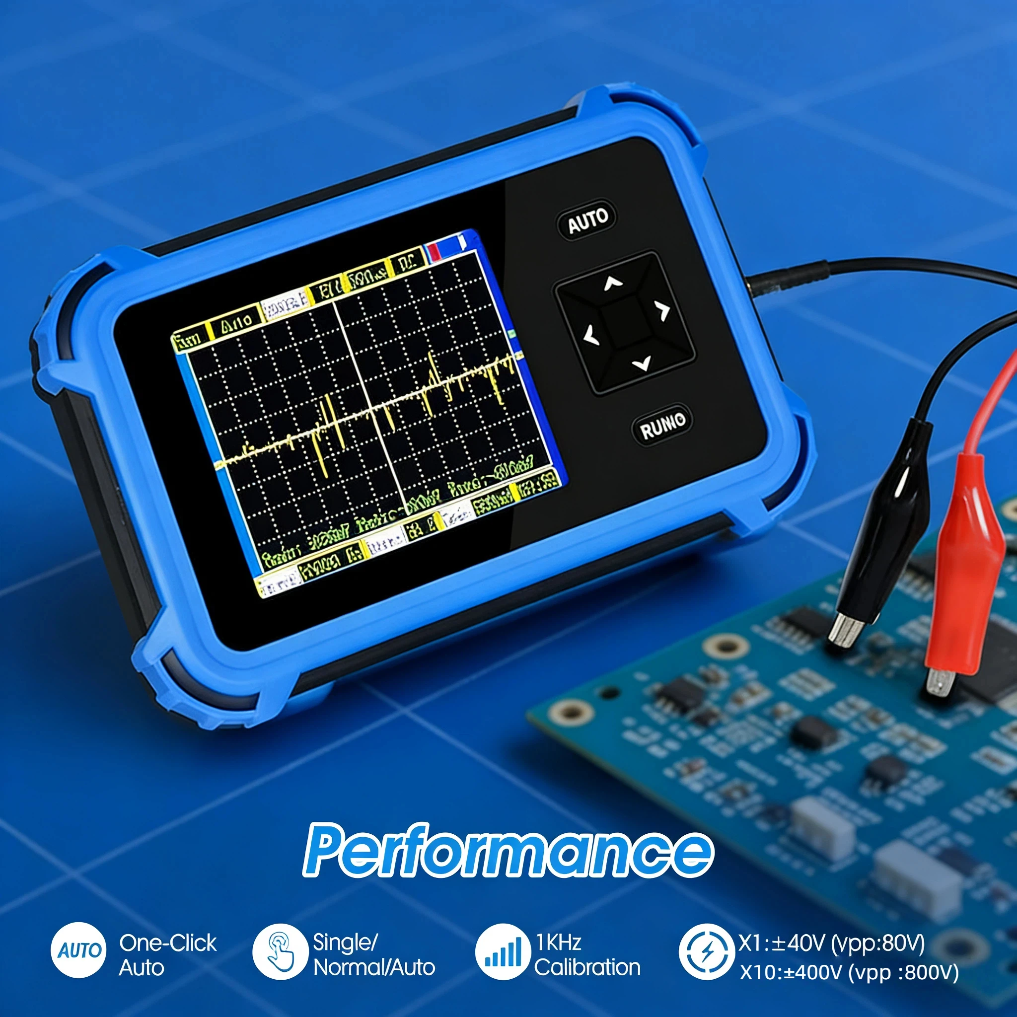 Mini oscilloscope, 1MHz bandwidth, 8.33MSa/s, suitable for automotive DIY, electronics enthusiasts, and student laboratories