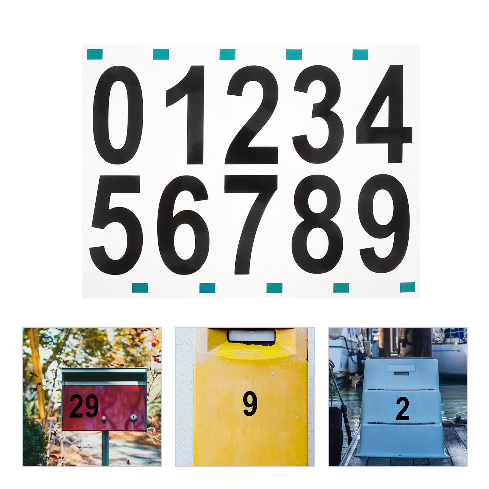 

10 set Reflective Number Stickers Waterproof Self-Adhesive Mailbox Garage Address Decals Outdoor Labels For Bins Digital