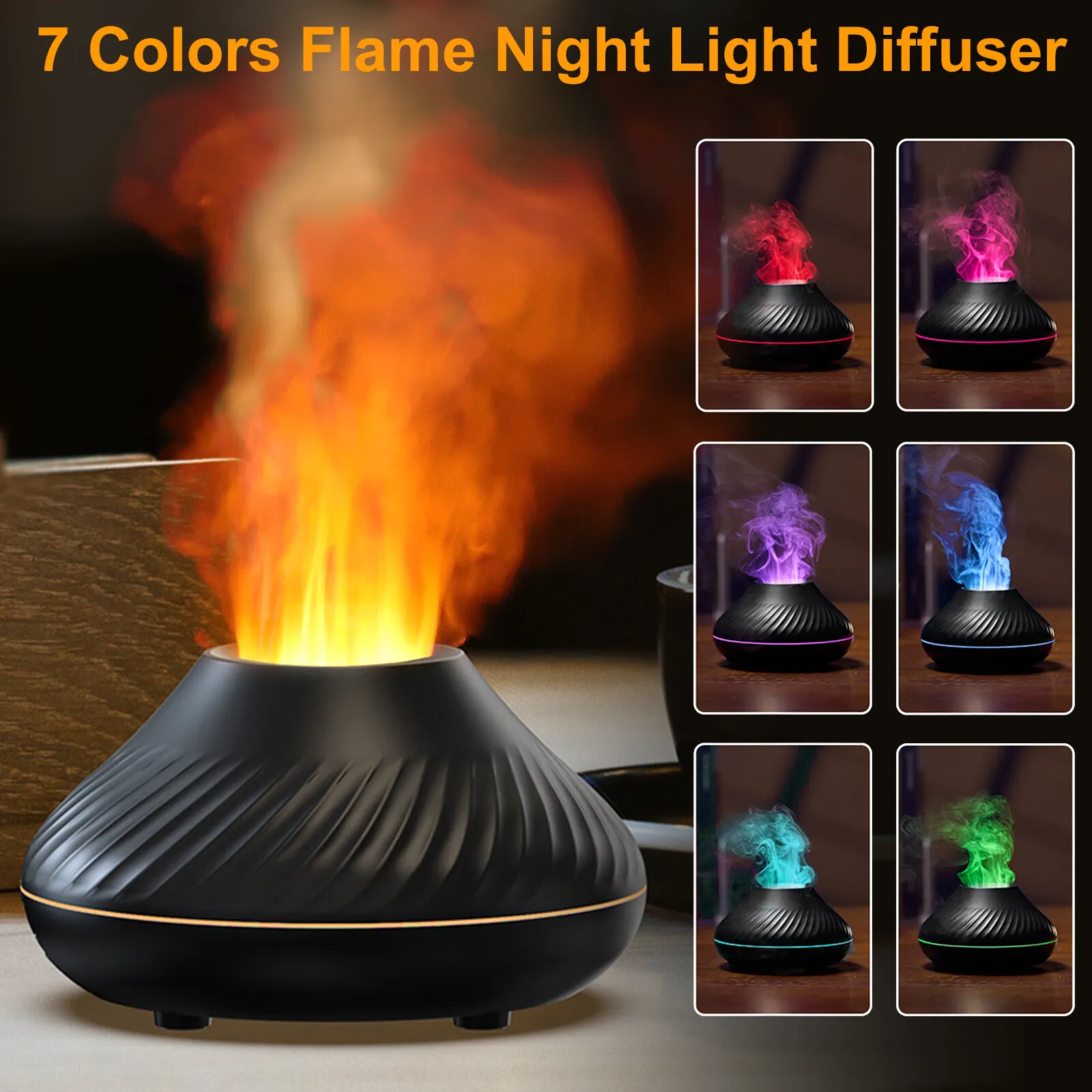 Aroma Volcano Fire Flame Diffuser Aromatherapy Humidifier For Room Essential Oil