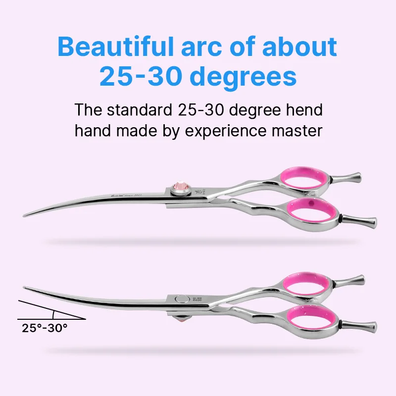 Fenice Professional Dog Grooming Scissors Curved Round Tip JP440C Steel 6.5 & 6 inch for Beginners Pet Home Use Pet Beautician - view 4