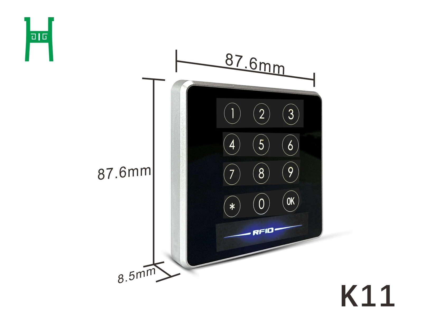 Mifare-lector de tarjetas de Control de acceso, dispositivo de Metal, NFC, RFID, teclado, Wiegand26/34, salida RS485/RS232, puede personalizar HID