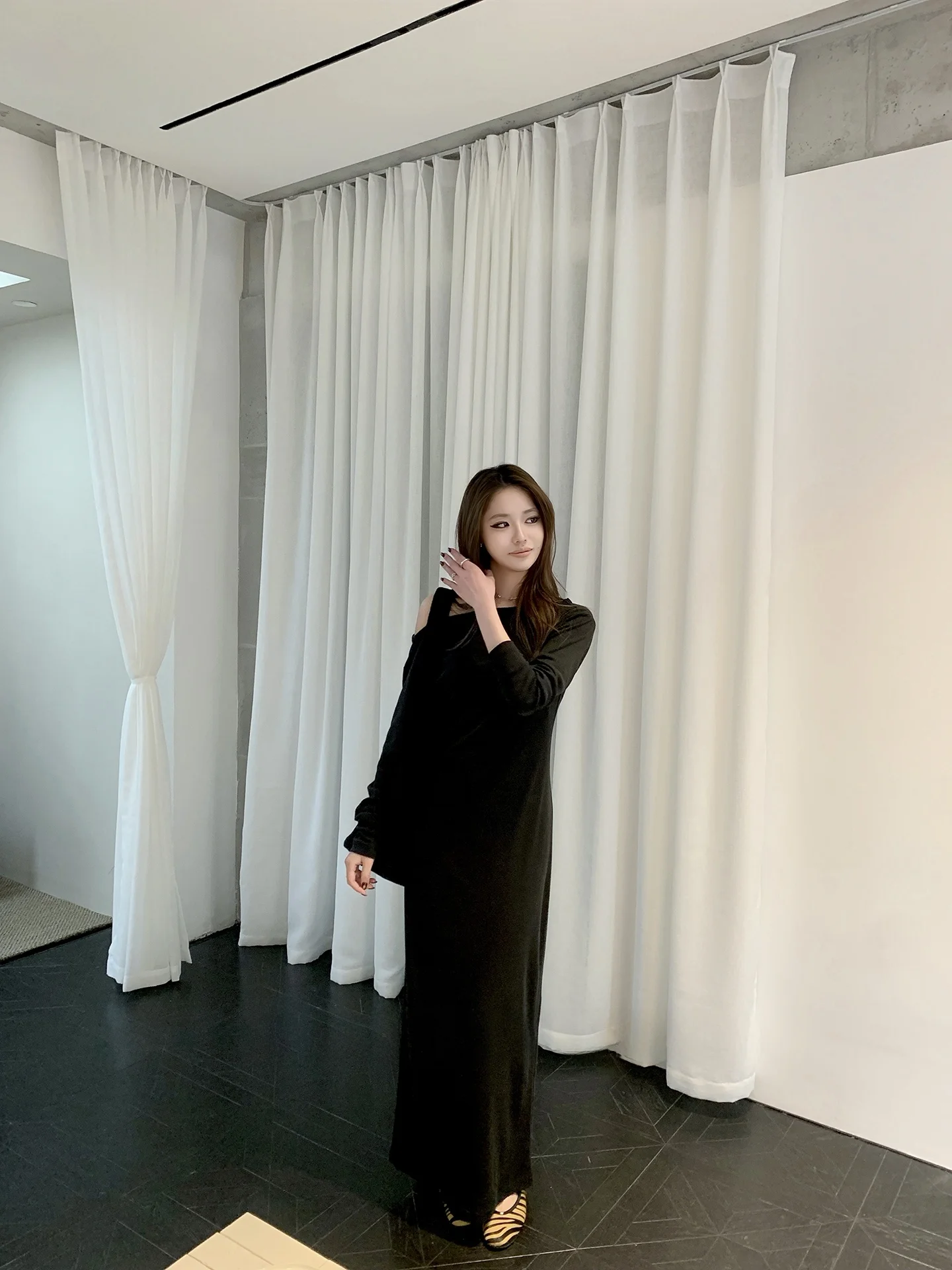 

Slim Fit Mid-Length Dr One-oulder Ba Split High Waist H-Line Bodycon Dr for Women Breathable Skin-Friendly Casual Wear