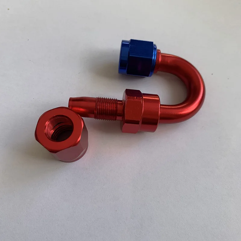 Universal AN4 AN6 AN8 AN10 AN12 Aluminum Oil Fuel Swivel Hose End Fitting Adaptor Kit  0°/45°/90°/120°/180° Black Red And Blue